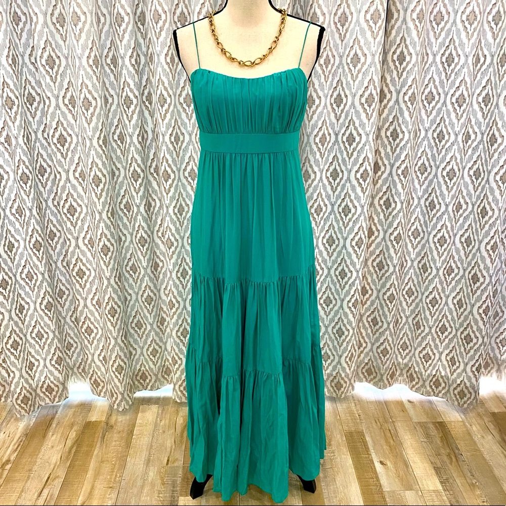 LAUREN BY RALPH LAUREN Tiered Teal Maxi Dress NWOT